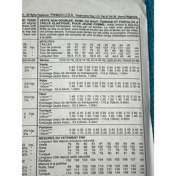 McCalls 7961 Sewing pattern jacket dress top tunic pull on pants size 12 14 16 - Picture 6 of 7